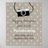 かわいいドット バルーン 結婚式の写真 ハッシュタグ サイン (正面)