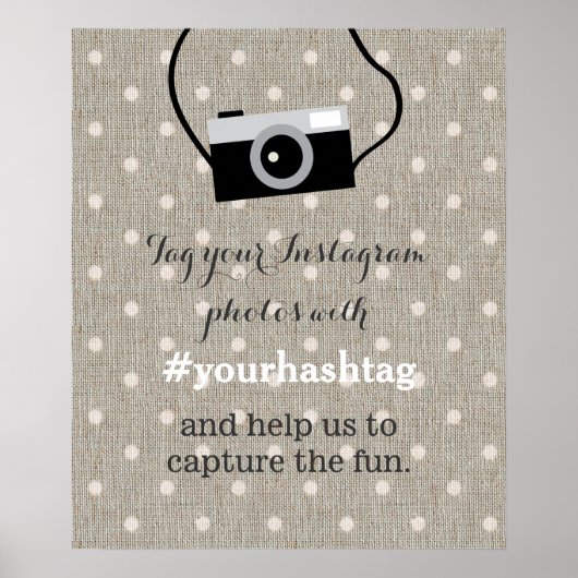 かわいいドット バルーン 結婚式の写真 ハッシュタグ サイン (正面)