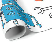 かわいいドドルのロボット。シームレスなパターン。漫画の文字 ラッピングペーパー (ロールコーナー)