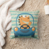 かわいいドライビングディノ クッション (ブランケット)