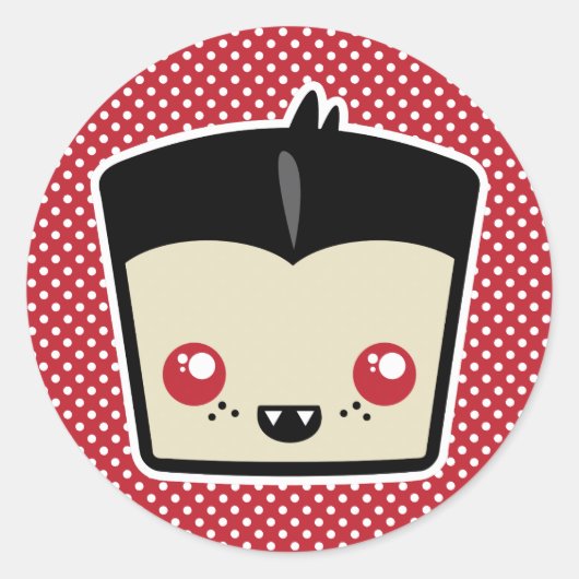 かわいいドラキュラステッカー ラウンドシール (正面)