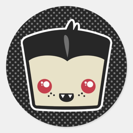 かわいいドラキュラステッカー ラウンドシール (正面)