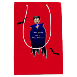 かわいいドラキュラハロウィーン ミディアムペーパーバッグ