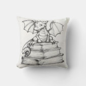 かわいいドラゴンと本 クッション (正面)