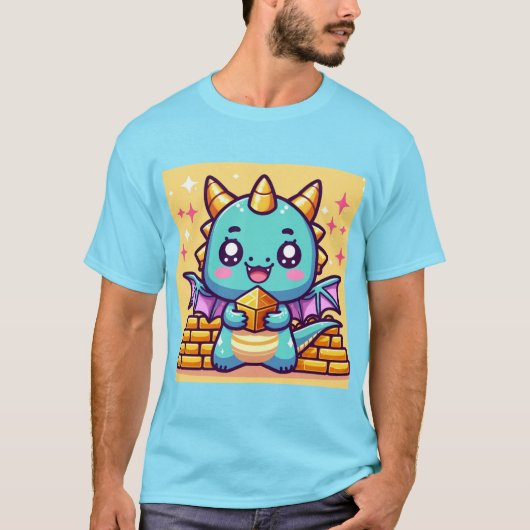 かわいいドラゴンと金ゴールド! Tシャツ (正面)