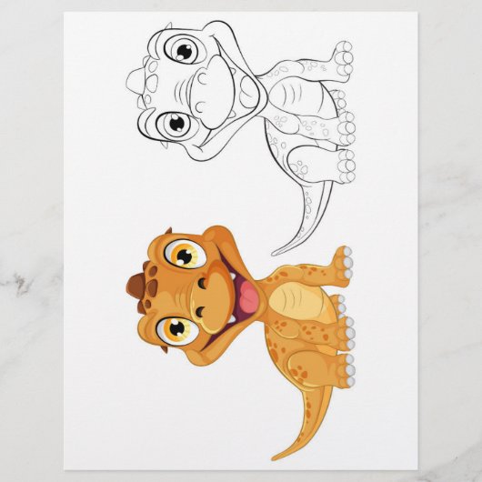 かわいいドラゴンのぬりえページ (正面)