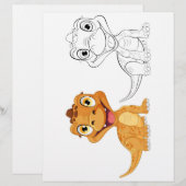 かわいいドラゴンのぬりえページ (正面/裏面)