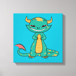 かわいいドラゴンのイラスト キャンバスプリント