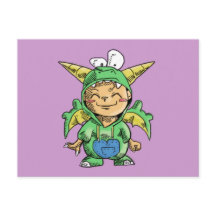 かわいいドラゴンのコスプレをした子供