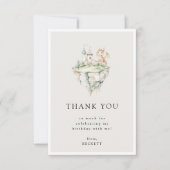 かわいいドラゴンのテーマの誕生日パーティー サンキューカード (正面)