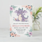 かわいいドラゴンのベビーシャワー招待状 招待状 (スタンド正面)