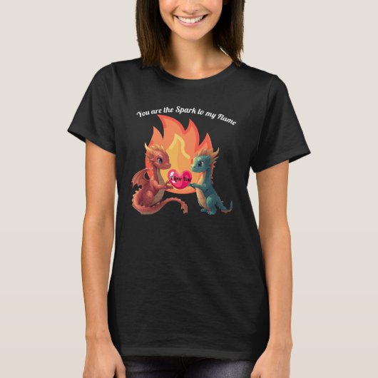 かわいいドラゴンのラブTシャツ Tシャツ (正面)