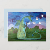 かわいいドラゴンの子供向けアート 遊び心あふれるポストカード ポストカード (正面/裏面)