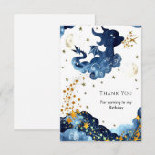 かわいいドラゴンの誕生日 サンキューカード (正面/裏面)