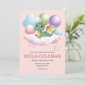 かわいいドラゴンの赤ちゃんのシャワー招待状 招待状 (スタンド正面)