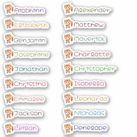 かわいいドラゴンカスタムの複数の名前のシール シール (正面)