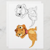 かわいいドラゴンカラーリングページ (正面/裏面)