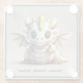 「かわいいドラゴンキャラクター」 ガラスコースター (裏面)