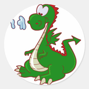 かわいいドラゴンシール ラウンドシール