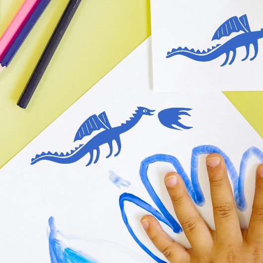 かわいいドラゴンスタンプ | ポーズ飛んでいる ラバースタンプ