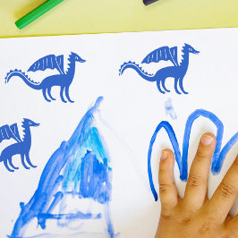 かわいいドラゴンスタンプ | 立ちポーズ ラバースタンプ