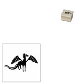 かわいいドラゴンスタンプ | 笑顔のポーズ ラバースタンプ (押印)