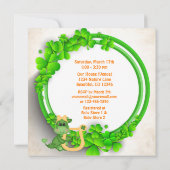 かわいいドラゴンセントパトリックの日ガールズベビーシャワー 招待状 (裏面)