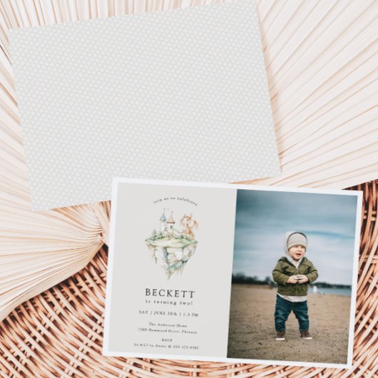 かわいいドラゴンテーマ誕生日パーティーの写真 招待状