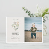 かわいいドラゴンテーマ誕生日パーティーの写真 招待状 (スタンド正面)