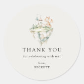 かわいいドラゴンテーマ誕生日会ありがとう ラウンドシール (正面)