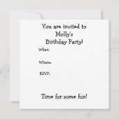 かわいいドラゴンバースデーパーティー招待状グリーティングカード セーブザデート (裏面)