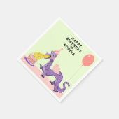 かわいいドラゴンバースデーパーティー スタンダードカクテルナプキン (角)