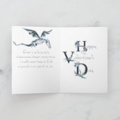 かわいいドラゴンブルーハート孫降誕日 カード (内部)