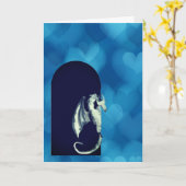 かわいいドラゴンブルーハート孫降誕日 カード (黄色い花)