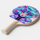 かわいいドラゴンヘアドレガールin気化波空 卓球ラケット (正面アングル)