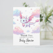 かわいいドラゴンベビーシャワー サンキューカード (スタンド正面)