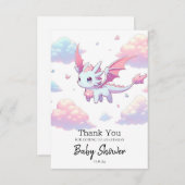 かわいいドラゴンベビーシャワー サンキューカード (正面/裏面)