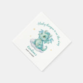 かわいいドラゴンベビーシャワー スタンダードカクテルナプキン (角)