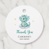 かわいいドラゴンベビーシャワー フェイバータグ (正面)