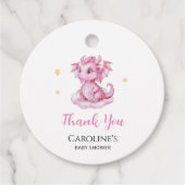 かわいいドラゴンベビーシャワー フェイバータグ (正面)