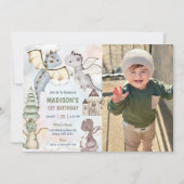 かわいいドラゴンボーイ1st誕生日パーティー写真 招待状 (正面)