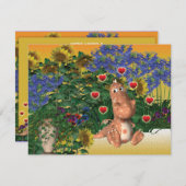 かわいいドラゴンロマンチック 招待状 (正面/裏面)