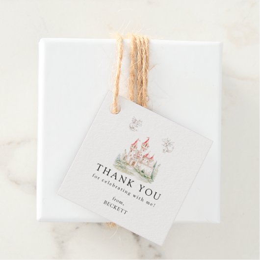 かわいいドラゴン城の誕生日パーティー感謝祭 フェイバータグ (インサイチュ)