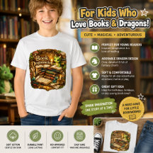 かわいいドラゴン本好き子供Tシャツ | ファンタジー 読書