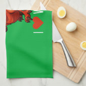 かわいいドラゴン私はウェールズのウェールズのドラゴン漫画 キッチンタオル (四つ折り)