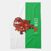 かわいいドラゴン私はウェールズのウェールズのドラゴン漫画 キッチンタオル (縦)