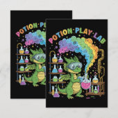 かわいいドラゴン科学者 | 魔法のポーション プレイルーム サンキューカード (正面/裏面)