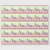 かわいいドラゴン誕生日ギフトラッピング紙 ラッピングペーパー (フラット)