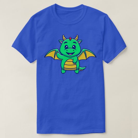 かわいいドラゴン飛んでいる Tシャツ (デザイン正面)