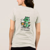 かわいいドラゴン ビールを飲む トライブレンドＴシャツ (裏面)